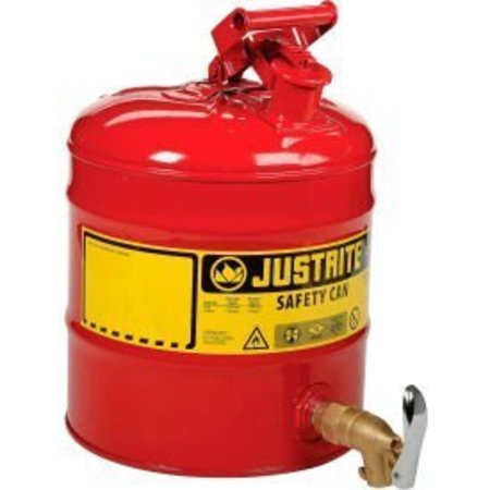 Justrite Justrite® 5 Gallon Safety Shelf Can with Bottom Faucet 08902, 7150150 7150150